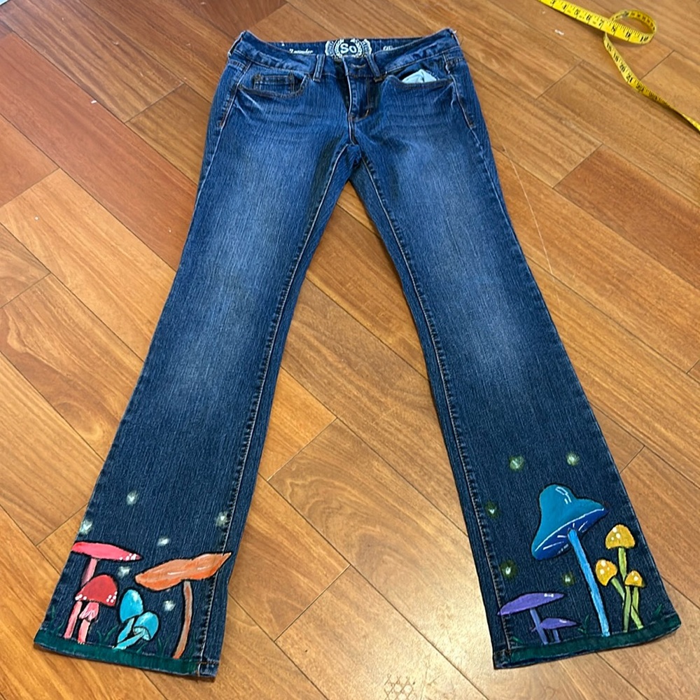SO Jeans Custom Painted Wide Leg One of a Kind Jeans